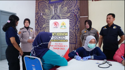 Polwan Polresta Sidoarjo Berikan Pengobatan Gratis di Rutan Perempuan Kelas II A