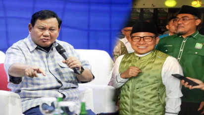 Cak Imin Disindir Prabowo Subianto di Milad PBB ke-25, Ketum Gerindra: Jangan ke Mana-mana!