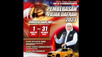 Pembebasan Pajak Kendaraan Mulai 1 Agustus 2023, Gubernur Khofifah: Sambut Bulan Kemerdekaan dan HUT Provinsi Jatim