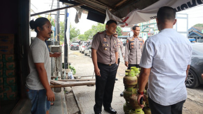 Polres Lampung Selatan Cek Ketersediaan dan Pendistribusian Gas Elpiji 3 Kg