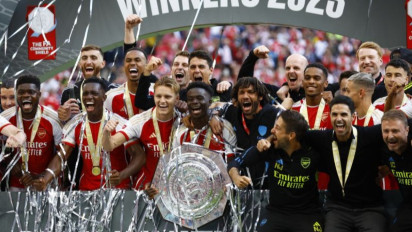 Ungkapan Kebahagiaan Mikel Arteta Seusai Arsenal Juara di Wembley