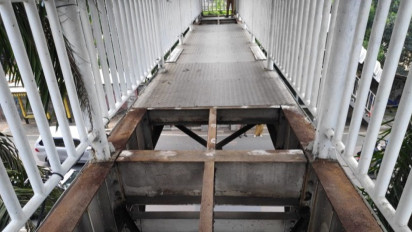 Miris! Begini Penampakan Pelat Besi JPO di Jakarta Barat yang Digondol Maling