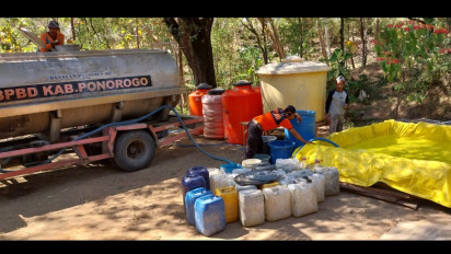Krisis Air Bersih, BPBD Ponorogo Droping Air ke Sejumlah Wilayah