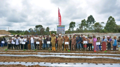Pemerintah Kabupaten Dairi Bagikan 5 Unit Alat Pertanian dan Lakukan Tanam Cabai Bersama Kelompok Tani