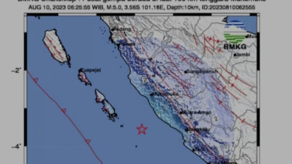 Terjadi Gempa Bumi Kamis Pagi ini, Terasa Kuat di Kerinci Jambi, Ini Lokasinya