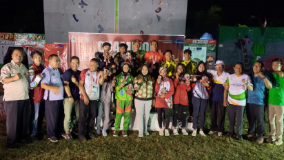 Kantongi 8 Medali Emas, Tim Panjat Tebing Blora Juara Umum Porprov Jateng 2023