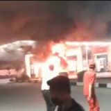 Gegara Digoyangkan Saat Tengah Mengisi Bahan Bakar, Sepeda Motor Terbakar di SPBU Desa Sumur Bandung Tangerang