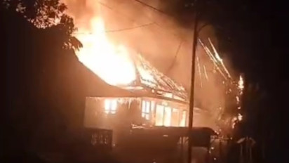 Kebakaran Hanguskan Rumah Adat di Muba, Diduga Akibat Konsleting Listrik