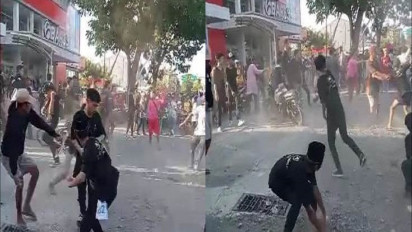 VIRAL! Lomba Gerak Jalan HUT RI ke-78 Malah Diwarnai Tawuran Antara Peserta dan Penonton