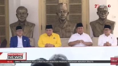 Presiden Jokowi Disebut Cawe-cawe soal Dukungan Golkar dan PAN, Prabowo Subianto: Pak Jokowi                          ...