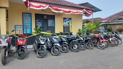 Polisi di Bandar Lampung Amankan 12 Motor Curian dari Tangan Penadah