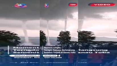 Viral Penampakan Tornado Raksasa Kembar Selama Satu Menit di Danau Toba - Ini Makna Kepercayaan Warga