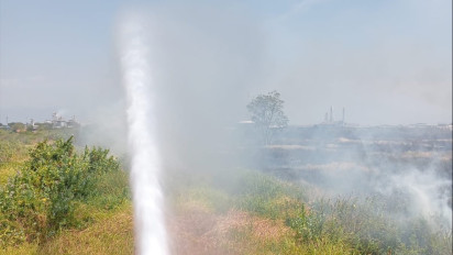 Semak Belukar Terbakar Hebat di Pantai Probolinggo, 2 Unit Mobil Pemadam Kebakaran Dikerahkan