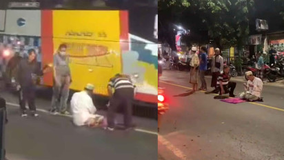 Sosok Pria Misterius yang Salat di Tengah Jalan di Gresik Terungkap, Ternyata Ini Orangnya