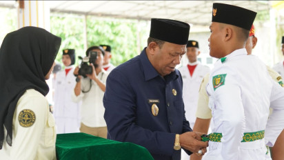 58 Calon Paskibraka Kabupaten Langkat Resmi Dikukuhkan oleh Plt Bupati Syah Afandin