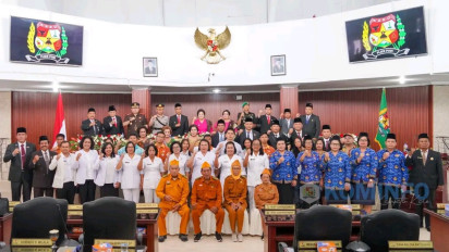 Legislatif Kabupaten Karo dan Forkopimda Mendengarkan Pidato Kenegaraan Presiden RI dan Launching Aplikasi E-Aspirasi-Ta