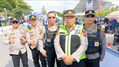 Ratusan Personel Polres OKU Selatan Amankan Event Sriwijaya Ranau Grand Fondo