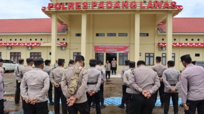 Polres Padang Lawas  BKO 30 Personil Untuk Pengamanan Pilkades Kab. Mandailing Natal