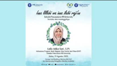 Mahasiswi IPB University Meninggal Dunia Usai Terbakar di Laboratorium, Begini Tanggapan Rektor IPB