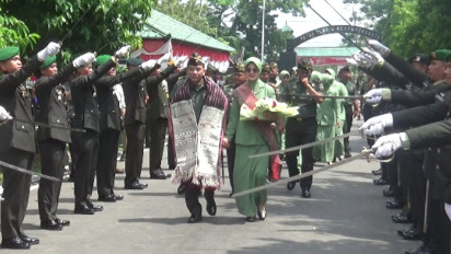 Ratusan Prajurit Sambut Kedatangan Pangdam I/Bukit Barisan Baru, Mayjen TNI Mochammad Hasan