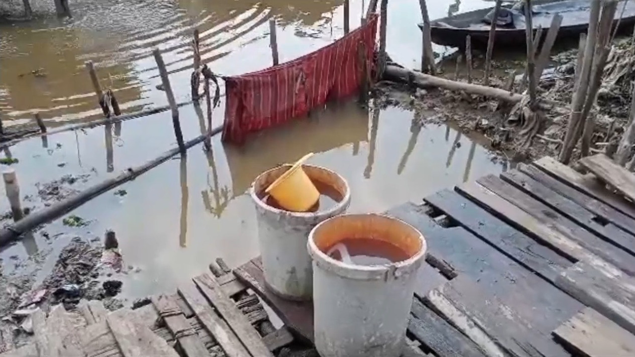 Miris, Warga Ogan Ilir Gunakan Air Keruh Bak Kubangan untuk Kebutuhan Sehari-hari 
            - galeri foto