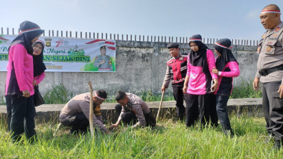 Polres Kerinci Tanam 1000 Pohon Kehidupan Bentuk Kepedulian Demi Perbaiki Kualitas Lingkungan