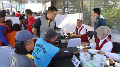 Kapolres Nganjuk Ajak Ratusan Tukang Becak untuk Sarapan Bersama