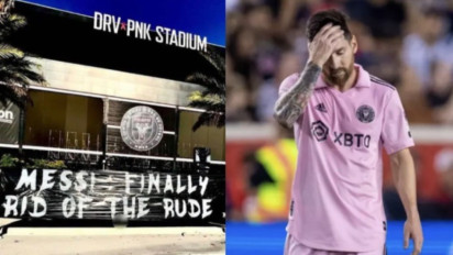 Ulah Barbar Ultras PSG Pasang Spanduk Anti Lionel Messi di Luar Stadion Inter Miami