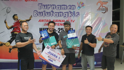 Turnamen Bulu Tangkis Antar Jurnalis TV Se-Jawa Tengah, Ganda Putra tvOne-NET TV Sabet Juara