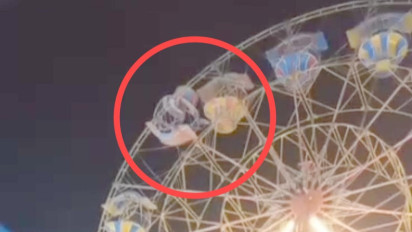 Menegangkan! Rantai Keranjang Bianglala Pasar Malam di Pamekasan Putus, Hampir Menelan Korban