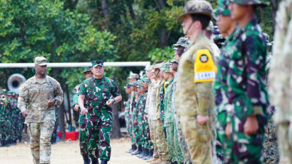 Panglima TNI Laksamana Yudo Margono dan Corps Commanding General Lt Gen Brunson Buka Latihan Bersama Super Garuda Shield Tahun 2023