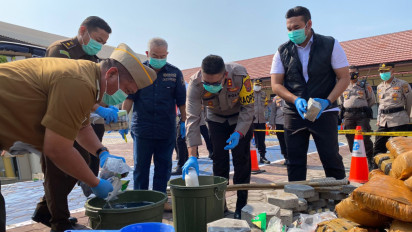 Polres Lampung Selatan Musnahkan Barang Bukti Narkoba Senilai Rp16,5 Miliar