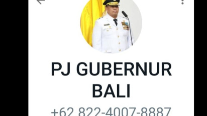 Baru Menjabat, Sudah Beredar Akun WA Palsu Pj Gubernur Bali Minta Uang, Masyarakat Diimbau Waspada