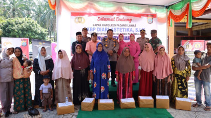 Kapolres Padang Lawas Serahkan Bantuan Sembako untuk Warga Kecamatan Sosa