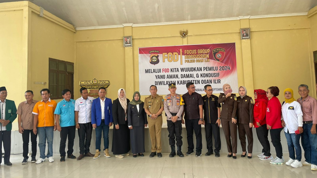 Antisipasi Kisruh Pemilu 2024, Polres Ogan Ilir Gelar FGD Agar Pemilu Berjalan Aman, Damai dan Kondusif
            - galeri foto