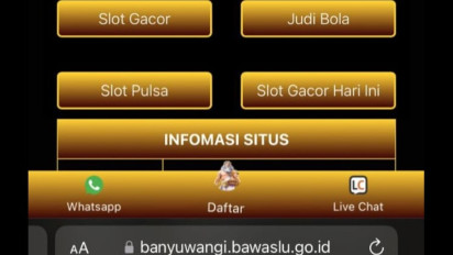 Aduh..! Situs Resmi Bawaslu Banyuwangi Diretas Jadi Laman Judi Slot