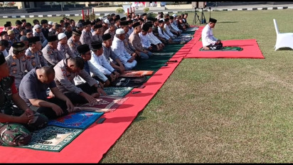 Minta Hujan, Polres Oku Selatan Bersama Warga Gelar Sholat Istisqa