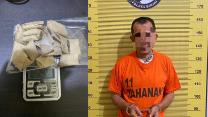 Asik Bungkus Ganja Dirumahnya, Bandar Narkoba Diamankan Polisi di Binjai