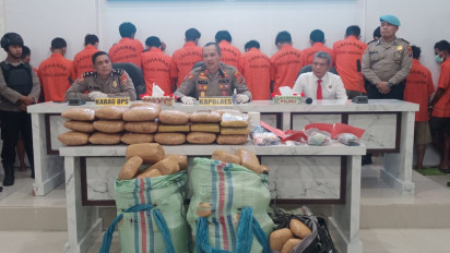 Dalam Seminggu Polres Madina Ungkap 25 Kasus Narkotika dan Amankan 32 Tersangka