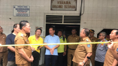 Wali Kota Sibolga, Jamaluddin Pohan Meninjau Vihara Avalokitesvara yang Terbakar