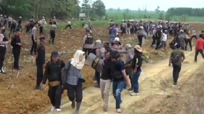 Ricuh Eksekusi Lahan Singkong di Lampung Tengah, 7 Orang Diamankan Diduga Bawa Senjata Tajam