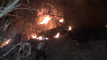 Lima Hektar Lahan Gunung Kacapi Terbakar, Petugas Terkendala Titik Api Berada di Puncak