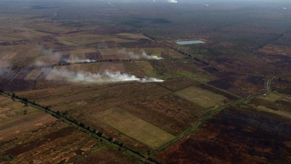 Pantauan Udara Karhutla di Kalimantan Selatan, BNPB: Titik-titik Api Tersebar di Beberapa Lokasi dan Sulit Dijangkau Tim Pemadaman Darat