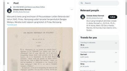 Ustaz Abdul Somad Unggah Manuskrip Belanda Tahun 1642, Ungkap Asal-usul Penghuni Pertama Pulau Rempang Ternyata..