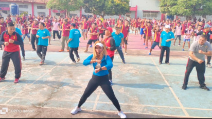 Jaga Kesehatan Warga Binaan, Lapas Sekayu Gelar Senam Bersama