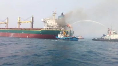 Kapal Kargo Samudra Sakti 3 Terbakar di Perairan Lampung, Seluruh Penumpang Kapal Selamat