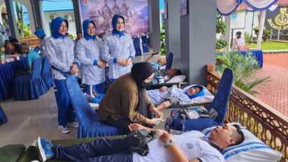 Wujudkan Kepedulian Ke Masyarakat, TNI Gelar Donor Darah, 39 Kantong Terkumpul