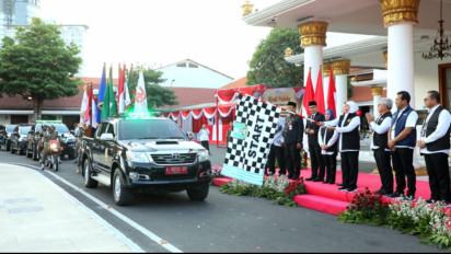Kirab Pataka Jer Basuki Mawa Beya, Gubernur Khofifah: Bawa Misi Bangkitnya Ekonomi, Sosial Budaya dan Pariwisata Jatim