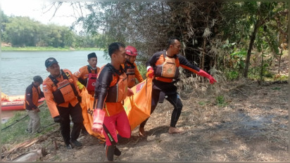 Korban Tenggelam di Sungai Brantas Nganjuk, Basarnas : Jasadnya Ditemukan 500 Meter dari Titik Awal Menceburkan Diri