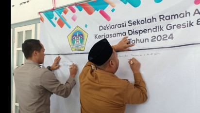 Usai Siswi SD Diduga Dicolok Tusuk Bakso, Diknas Gresik Gelar Deklarasi Sekolah Ramah Anak